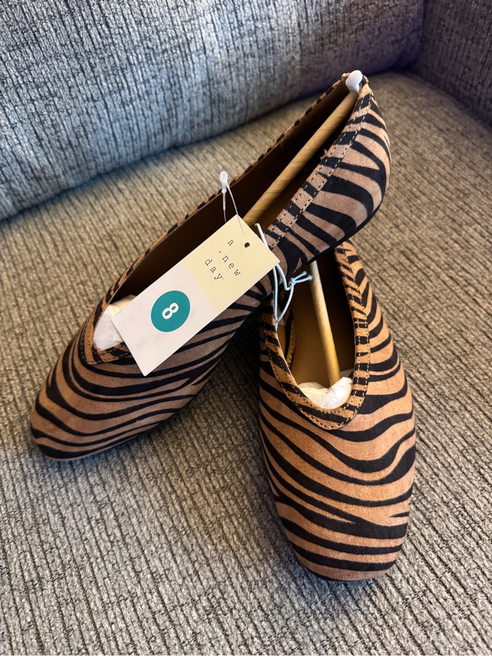 a new day Zebra Print Tan & Black Slip-On Loafers